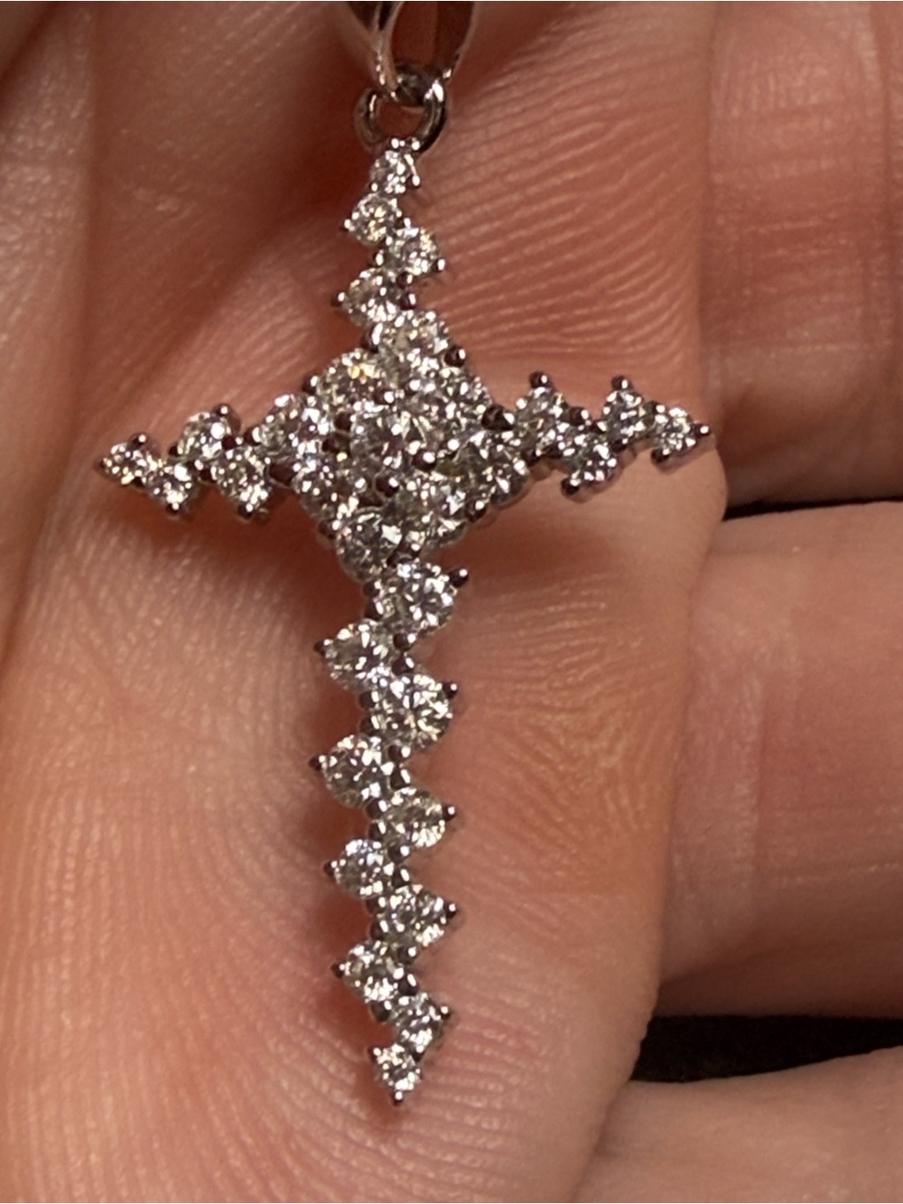 GRA CERTIFIED MOISSANITE DIAMOND 1CT CROSS PENDANT 925 STERLING SILVER NEW - Picture 8 of 13
